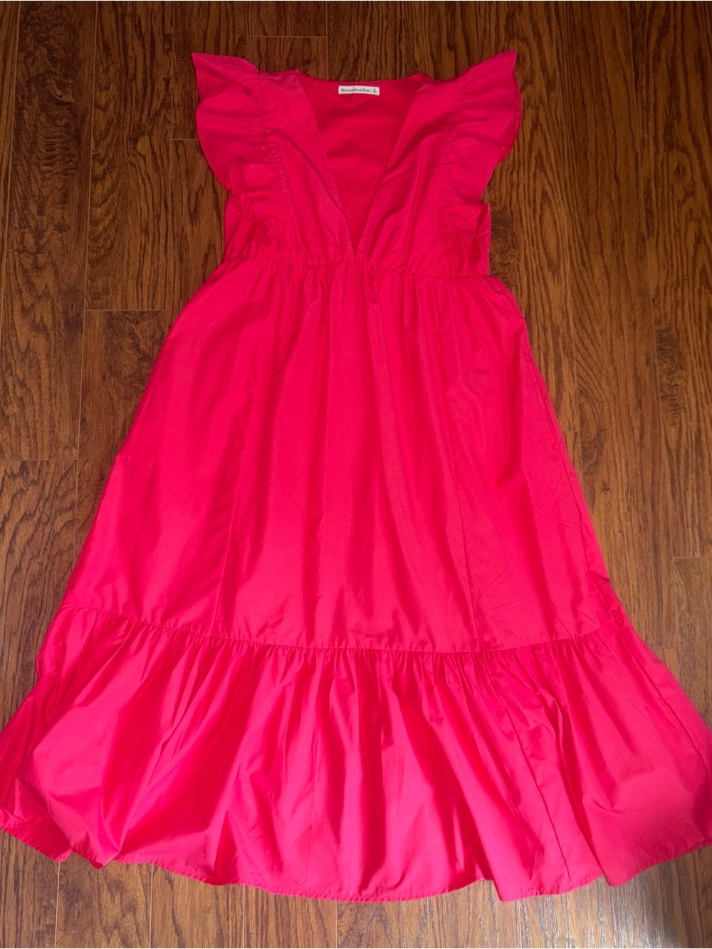Abercrombie & Fitch Vibrant Coral-Pink Ruffled Dress